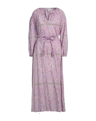 Antik Batik Woman Maxi Dress Lilac Size 10 Cotton In Purple
