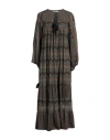 Antik Batik Woman Maxi Dress Military Green Size 10 Cotton In Green