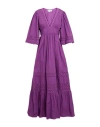 Antik Batik Woman Maxi Dress Purple Size 10 Cotton In Purple
