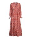 Antik Batik Woman Maxi Dress Red Size 10 Cotton In Red