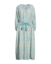 Antik Batik Woman Maxi Dress Sky Blue Size 10 Cotton In Blue