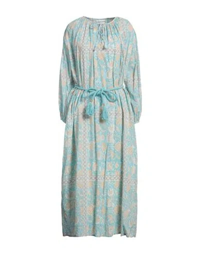 Antik Batik Woman Maxi Dress Sky Blue Size 10 Cotton