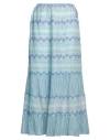 Antik Batik Woman Maxi Skirt Azure Size 10 Cotton In Blue