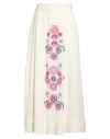 Antik Batik Woman Maxi Skirt Cream Size 10 Cotton In White