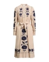 Antik Batik Woman Midi Dress Beige Size 10 Cotton
