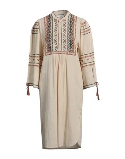 Antik Batik Woman Midi Dress Beige Size 10 Cotton
