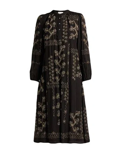 Antik Batik Woman Midi Dress Black Size 8 Cotton