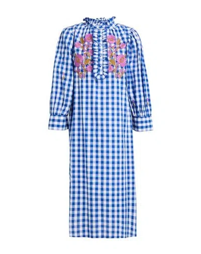 Antik Batik Woman Midi Dress Blue Size 10 Cotton