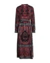 Antik Batik Woman Midi Dress Burgundy Size 10 Cotton In Red