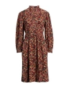 Antik Batik Colline Gathered Floral-print Cotton Dress In Red