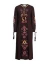 Antik Batik Woman Midi Dress Chocolate Brown Size 10 Cotton