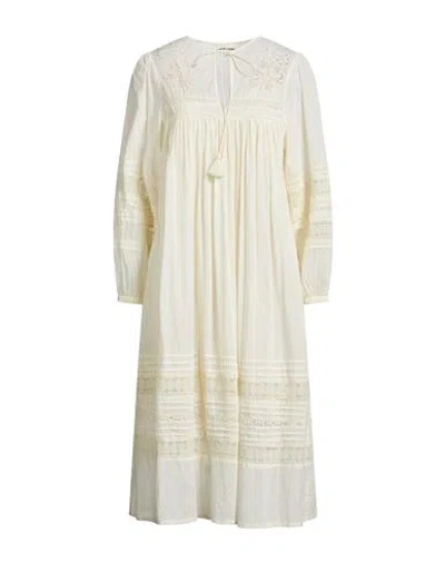 Antik Batik Woman Midi Dress Cream Size 8 Cotton In White