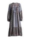 Antik Batik Woman Midi Dress Grey Size 8 Cotton