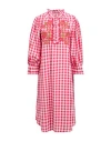 Antik Batik Woman Midi Dress Red Size 10 Cotton In Red