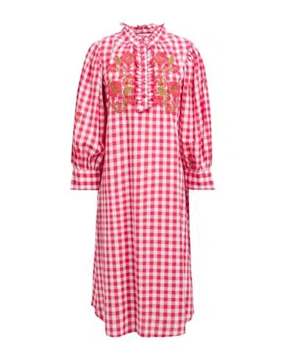 Antik Batik Woman Midi Dress Red Size 10 Cotton