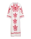 Antik Batik Woman Midi Dress White Size 10 Cotton In White