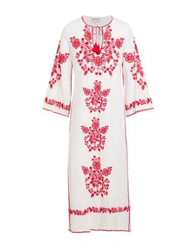 Antik Batik Woman Midi Dress White Size 10 Cotton