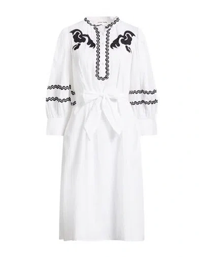 Antik Batik Woman Midi Dress White Size 10 Cotton