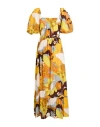 Antik Batik Woman Midi Dress Yellow Size 10 Cotton In Yellow