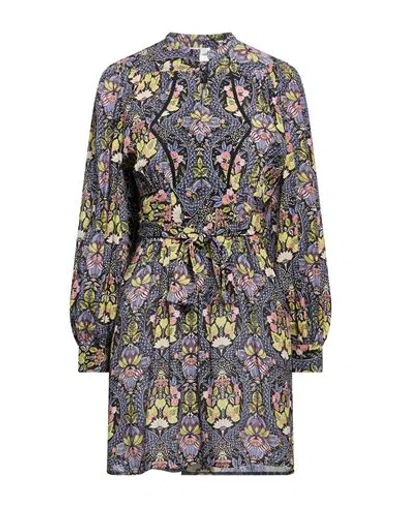 Antik Batik Eros Quilted Floral-print Crepe De Chine Mini Dress In Black