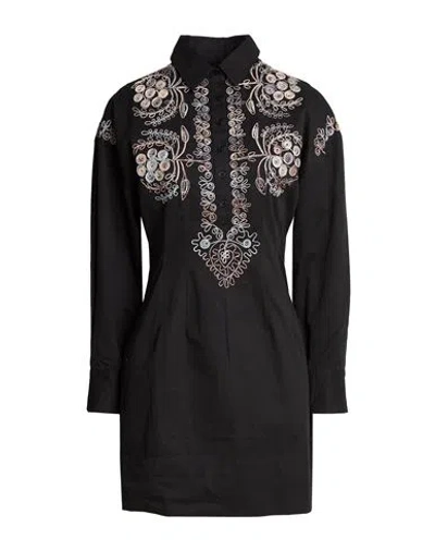 Antik Batik Woman Mini Dress Black Size L Cotton