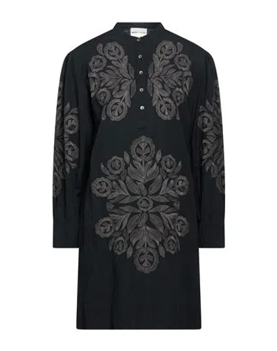Antik Batik Woman Mini Dress Charcoal Size 4 Cotton In Black