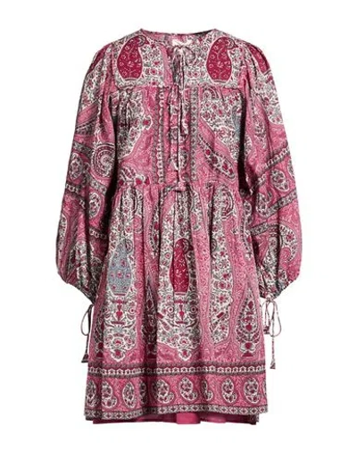 Antik Batik Woman Mini Dress Garnet Size 4 Cotton In Red