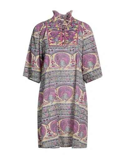 Antik Batik Woman Mini Dress Grey Size 10 Cotton In Gray