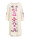 Antik Batik Woman Mini Dress Ivory Size 8 Cotton In White
