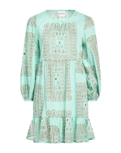 Antik Batik Woman Mini Dress Light Green Size 10 Cotton