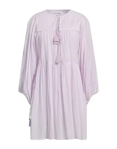 Antik Batik Woman Mini Dress Lilac Size 10 Cotton In Purple