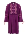 Antik Batik Woman Mini Dress Mauve Size 10 Cotton In Purple