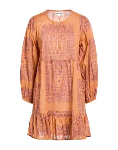 Antik Batik Woman Mini Dress Orange Size 10 Cotton