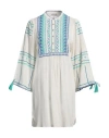 Antik Batik Woman Mini Dress White Size 10 Cotton In White