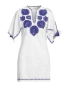 Antik Batik Woman Mini Dress White Size 10 Cotton In White