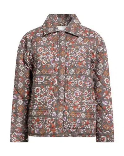 Antik Batik Woman Puffer Khaki Size 6 Cotton In Multi