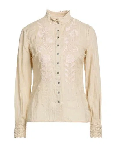 Antik Batik Woman Shirt Beige Size 10 Cotton In Neutral