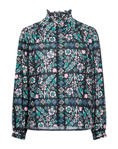Antik Batik Woman Shirt Black Size 10 Cotton In Multi