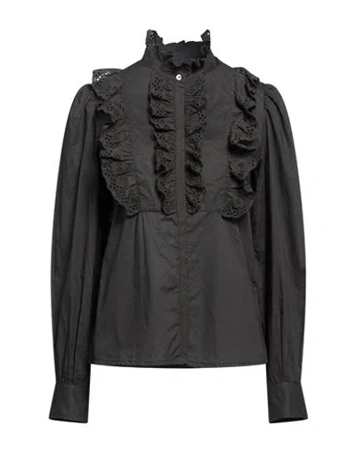 Antik Batik Woman Shirt Charcoal Size 10 Cotton In Black