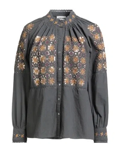 Antik Batik Woman Shirt Charcoal Size 6 Cotton In Gray