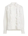 Antik Batik Woman Shirt Ivory Size 10 Cotton In White