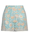 Antik Batik Woman Shorts & Bermuda Shorts Azure Size 10 Cotton In Blue