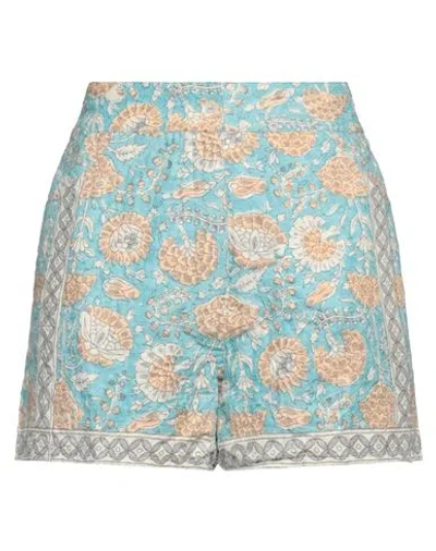 Antik Batik Woman Shorts & Bermuda Shorts Azure Size 10 Cotton In Blue