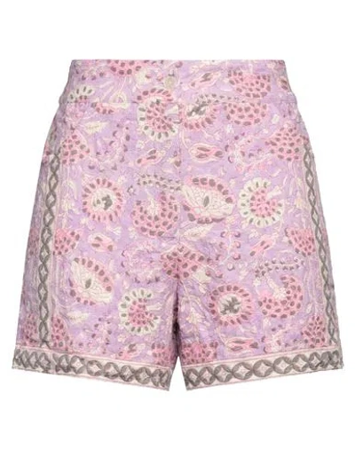 Antik Batik Woman Shorts & Bermuda Shorts Lilac Size 10 Cotton In Purple