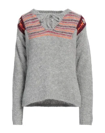 Antik Batik Woman Sweater Grey Size 6 Alpaca Wool, Polyamide
