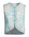 Antik Batik Woman Tailored Vest Azure Size 10 Cotton In Blue
