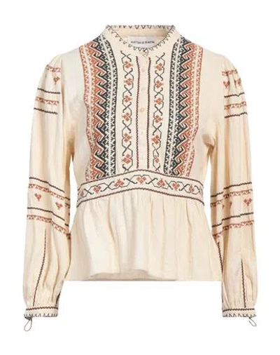 Antik Batik Woman Top Beige Size 10 Cotton