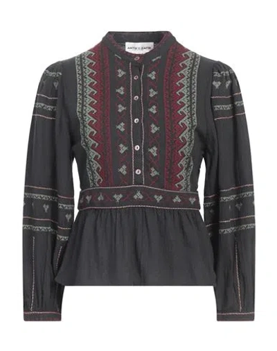 Antik Batik Woman Top Black Size 10 Cotton