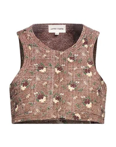 Antik Batik Woman Top Brown Size 10 Cotton