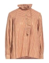 Antik Batik Woman Top Camel Size 8 Viscose, Lurex In Beige